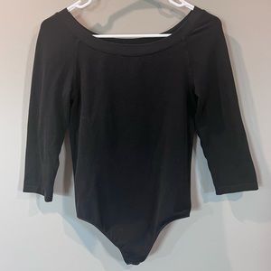 Wolford Women's Black Off the Shoulder Boatneck Bodysuit Medium M